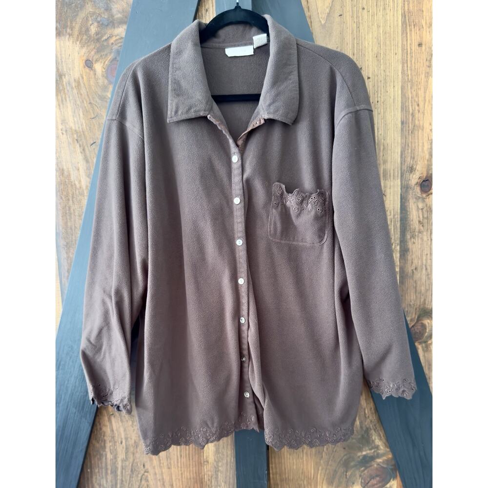 Vintage J Jill Fleece Button Down Shirt Plus Size 2X Excellent Condition!